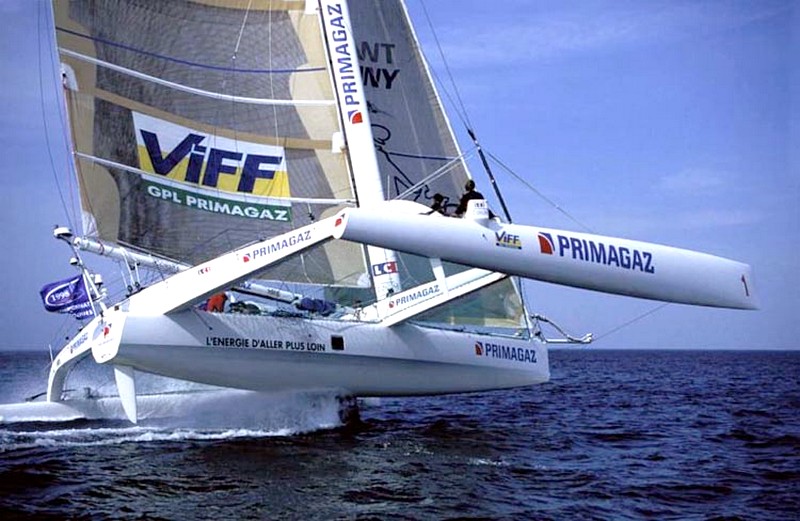 Laurent Bourgnon sur son Primagaz, une photo mythique